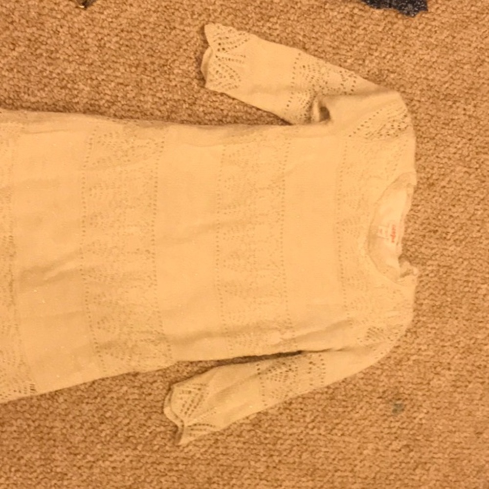 Girls cream, lace cat and jack dress